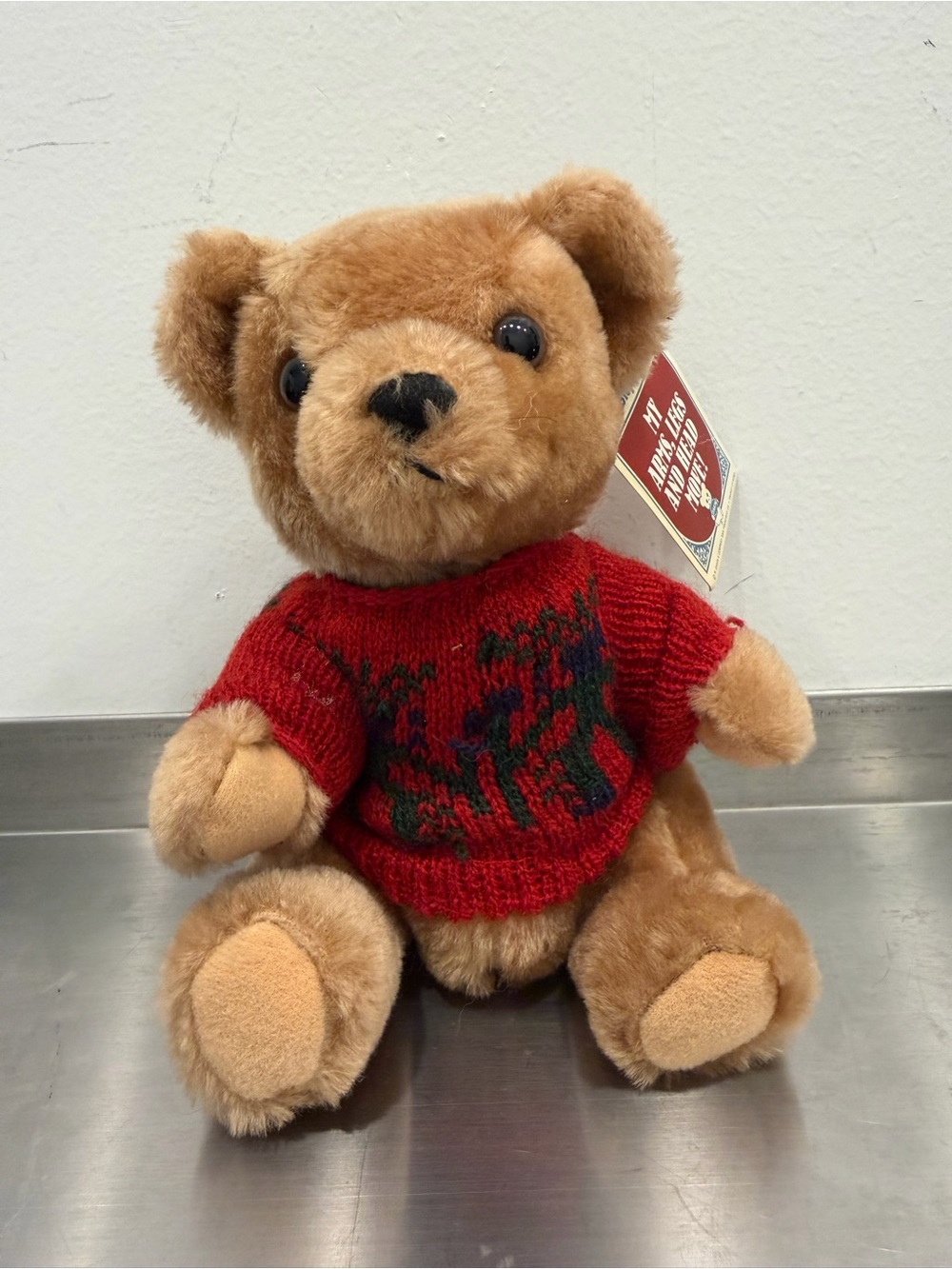 Dakin Christopher Bear Plush Teddy Bear Red Sweater Small 1983 Vintage